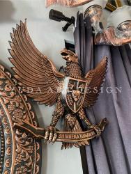 Hiasan Dinding Garuda Tembaga Antik: Lambang Negara Handmade Klasik, Pemasangan Mudah dengan Braket