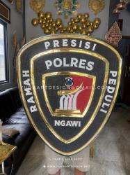 Jasa Pembuatan Logo Kuningan Custom: Replika Lambang Polri Relief Timbul Wibawa