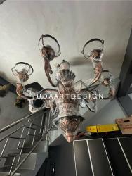 Lampu Gantung Tembaga Klasik Diameter ±115cm: Chandelier Kolosal untuk Kemewahan Plafon Tinggi
