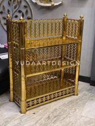 Rak Kuningan Custom: Shelving Unit Mewah & Multifungsi untuk Interior Modern Klasik
