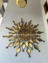 Wall Decor Jam Kuningan Antik Custom: Jam Dinding Klasik Handmade, Pemasangan Mudah Tempel di Paku